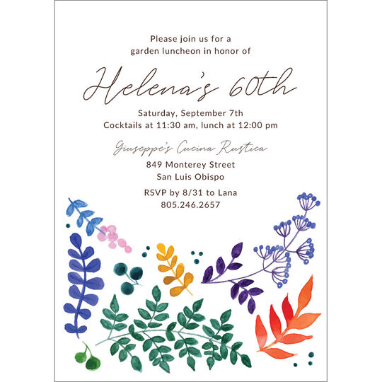 Watercolor Botanicals Invitations